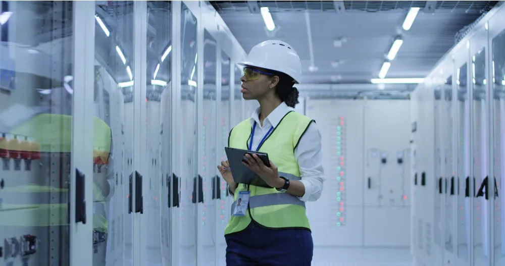 Security engineer supervising a project in a power plants with CCTV and perimeter solutions